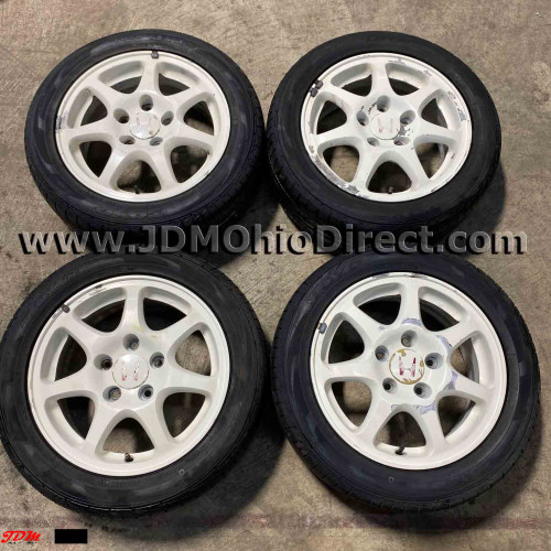 JDM EK9 Civic Type R White Wheels and Tires
